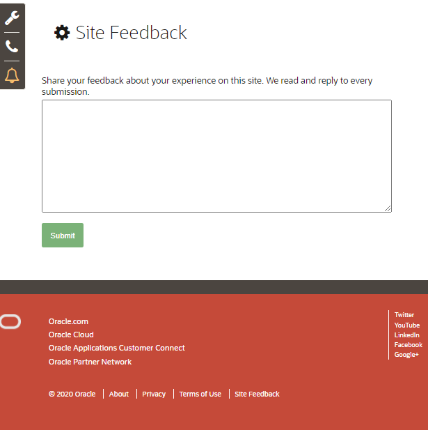 Provide feedback window